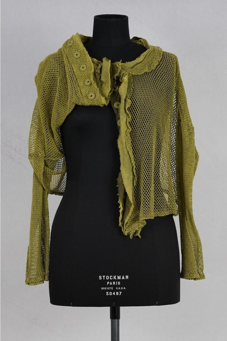 krista larson crop fishnet cardigan avocado abby maud face 7 krista larson crop fishnet cardigan avocado abby maud face 7
