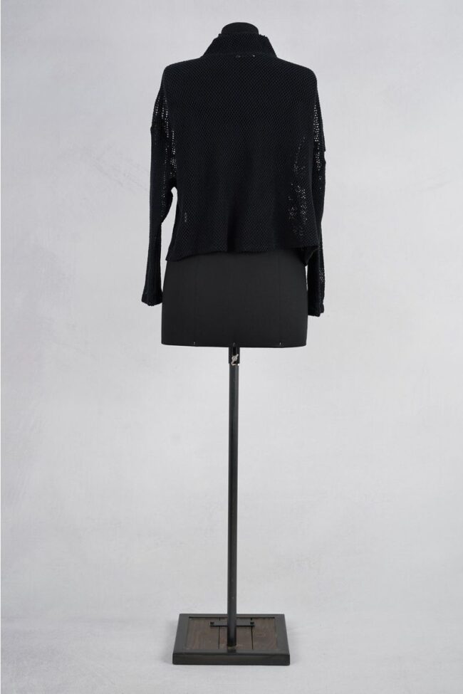 krista larson crop fishnet cardigan black abby maud dos 2 krista larson crop fishnet cardigan black abby maud dos 2