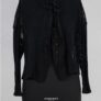 krista larson crop fishnet cardigan black abby maud face 1
