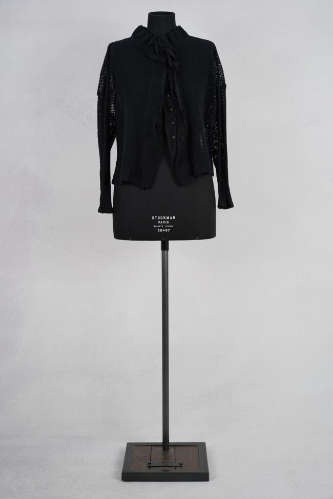 krista larson crop fishnet cardigan black abby maud face 2 krista larson crop fishnet cardigan black abby maud face 2