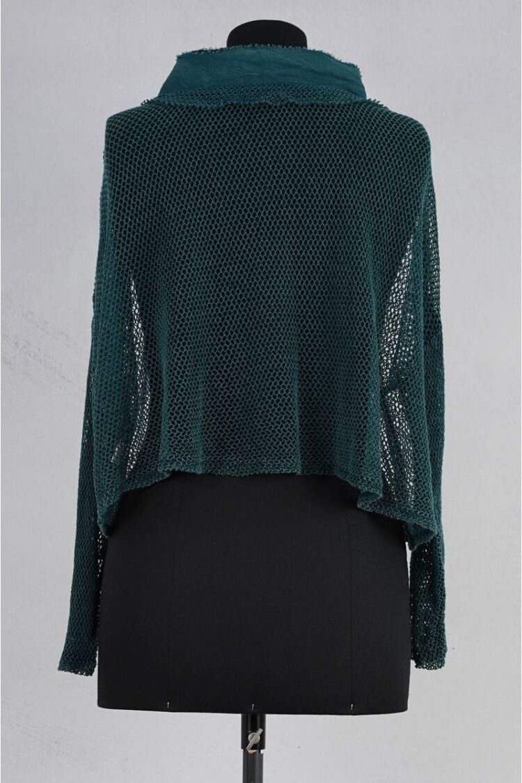 krista larson crop fishnet cardigan teal abby maud dos 1 krista larson crop fishnet cardigan teal abby maud dos 1