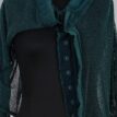 krista larson crop fishnet cardigan teal abby maud face 1