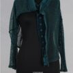 krista larson crop fishnet cardigan teal abby maud face 4