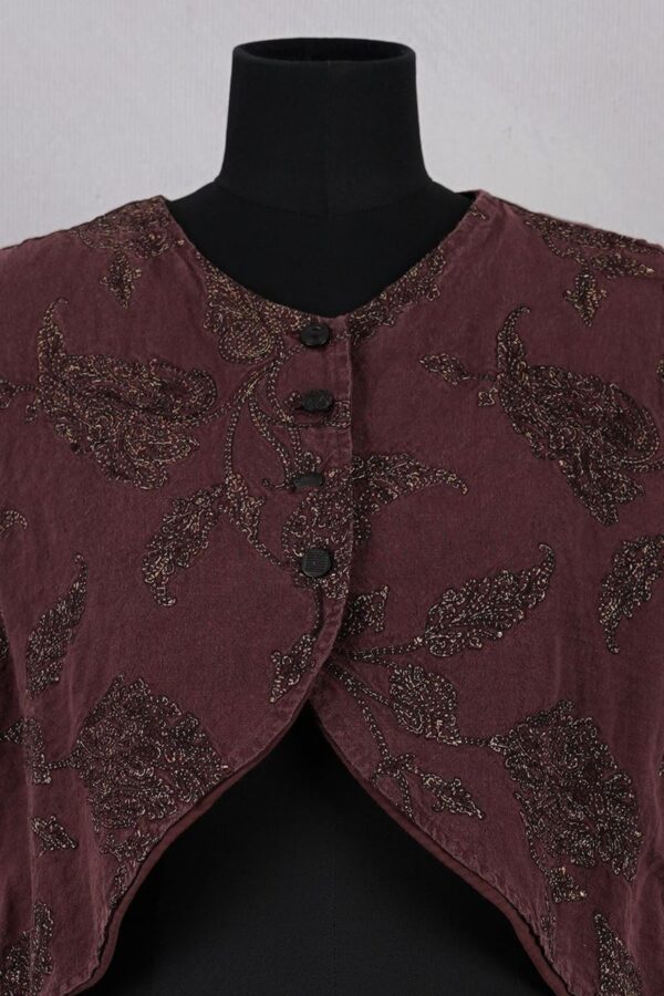 krista larson designs veste bolero vest merlot embroidery abby maud face zoom