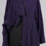 krista larson low rouched coat linen eggplant abby maud face 3